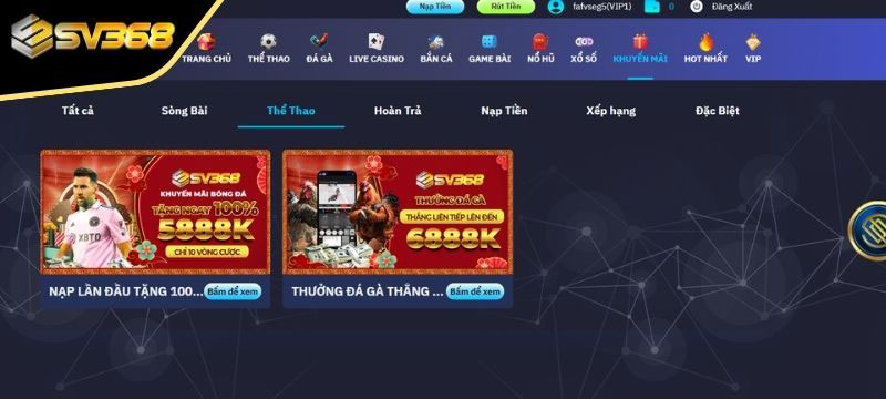 Hướng dẫn tham gia khuyến mãi thành viên tại SV368