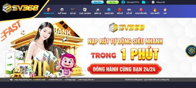 Rút tiền SV368 an toàn với các điều kiện