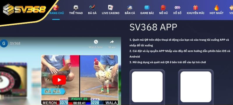 Hướng dẫn tải App SV368 trên iOS và Android
